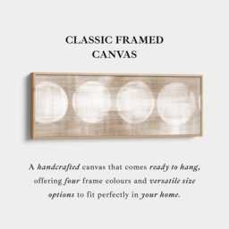 Beige Circles Wall Art Horizontal Geometric Canvas Print in Warm Taupe & Cream For Bedroom Hallway Or Living Room Decor - thumbnail 3