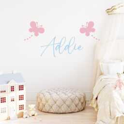 Personalized Butterfly Wall Decals, Customized Name Vinyl Sticker, Kids Bedroom Removable Sign, Easy Diy Room Decoration, Girl Decor - thumbnail 3