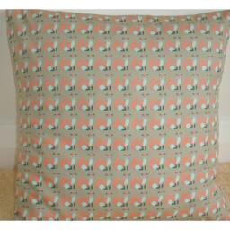 Fox Pillow Sham Foxes Accent Cushion Cover 16x16 Orange Peach & Robin's Egg Blue 16 - thumbnail 1