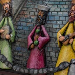Three Kings Parranda in Old San Juan Recycled Paper Framed Artwork - thumbnail 2