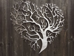 Metal Wall Art Decor 3D Sculpture Tree Of Life Love - thumbnail 1