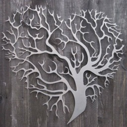 Metal Wall Art Decor 3D Sculpture Tree Of Life Love - thumbnail 3