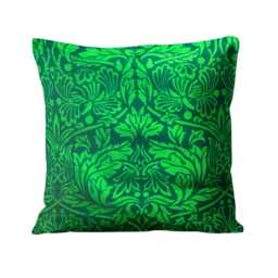 Zoffany Printed Green 100% Silk Cushion Cover, Art Nouveau, Throw Pillow Homeware Decor