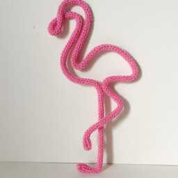 Knitted Wire Flamingo Acrylic Yarn Kids Room Decor - thumbnail 3
