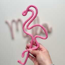 Knitted Wire Flamingo Acrylic Yarn Kids Room Decor - thumbnail 2
