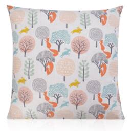 Childrens Forest Scene Hares/Squirrels Orange/Yellow Cushions With Fillers Various Sizes - thumbnail 2