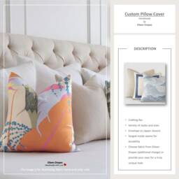 Custom Pillow Cover Sham Throw Accent Pillow Euro Flange Welted Envelope Or Zipper Closure Crafting Fee - thumbnail 1