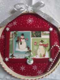 Snowmen Christmas Card Wall Hanging - thumbnail 1