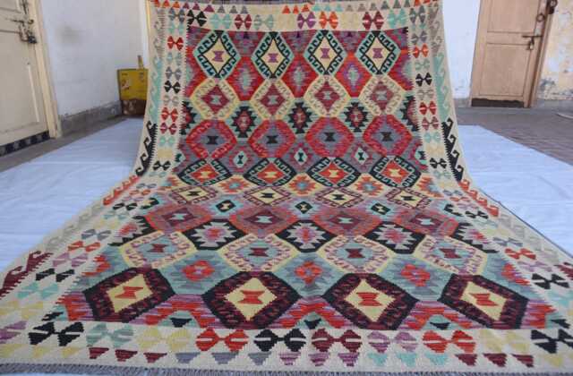 7x9 Afghan Chubi Area Rug, Tribal Flatweave Kilim Brand New Kilim, Maimana Oriental Turkmen Rug For Bedroom, Livingroom - image 1