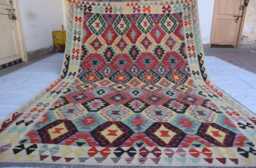 7x9 Afghan Chubi Area Rug, Tribal Flatweave Kilim Brand New Kilim, Maimana Oriental Turkmen Rug For Bedroom, Livingroom - thumbnail 1