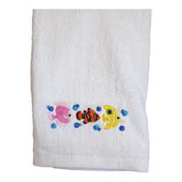 Embroidered Fish Trio Hand Towel