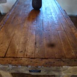 Chunky Dining Table Made From Old French Oak - thumbnail 4