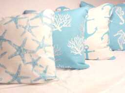 Coastal Blue Nautical Pillow Covers Set Of 4 - thumbnail 1