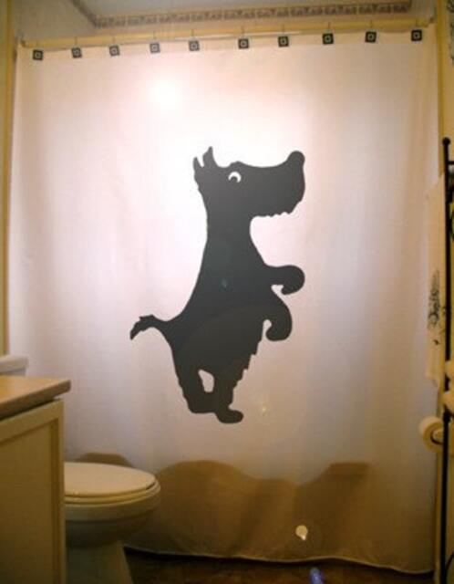 Scottish Terrier Shower Curtain, Scottie Dog Bathroom Decor - image 1