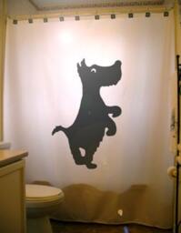 Scottish Terrier Shower Curtain, Scottie Dog Bathroom Decor - thumbnail 1