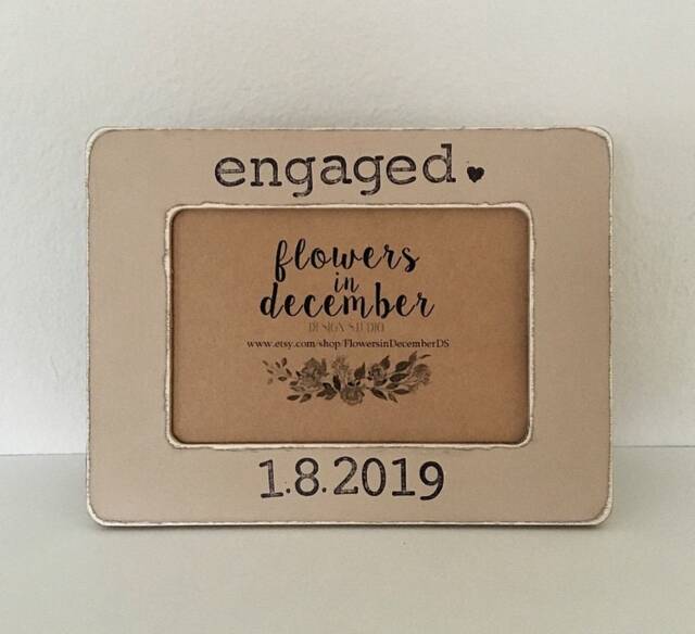 Personalized Engagement Gift, Couples Party, Rustic Wedding, She Said Yes Picture Frame - image 1