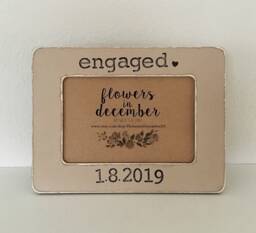 Personalized Engagement Gift, Couples Party, Rustic Wedding, She Said Yes Picture Frame - thumbnail 1