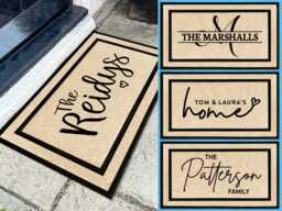 Family Name Garden Door Mat, Personalised Weather Safe Rug