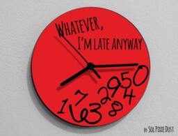Whatever, I'm Late Anyway/Round Red - Wall Clock - thumbnail 1