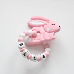 Personalised Bunny Toy, Easter Silicone Sensory Baby Gift - thumbnail 3
