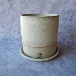 Handmade Medium Simple Planter With Dish - thumbnail 2