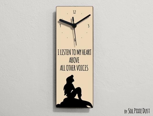 Ariel Mermaid - I Listen To My Heard Above All Other Voices Wall Clock - image 1