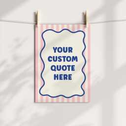 Custom Quote Print - Stripy Personalised Text Saying Song Lyrics Poster Wavy Line Stripes Trendy Decor Gift Retro Wall Art Unframed - thumbnail 3