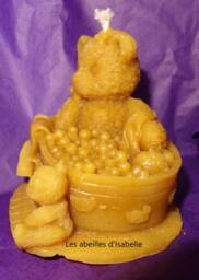 Pure Beeswax Candle - Bear in The Bath - thumbnail 2