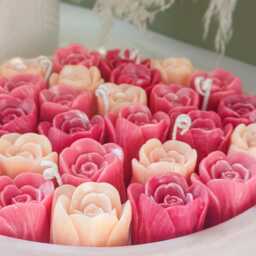 Handmade Soy Wax Tulip Candles Stonecast Jar, Eco-Friendly Decor - thumbnail 3