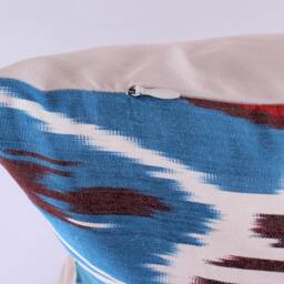 Ikat Silk Velvet Pillow 16x24 - Handmade Boho Cushion Cover Turkish Home Decor Accent - thumbnail 2