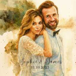 Funny Watercolor Portrait Candle Gift Set, Valentines Day Gift, From Photo, Anniversary Couple Her Him - thumbnail 3