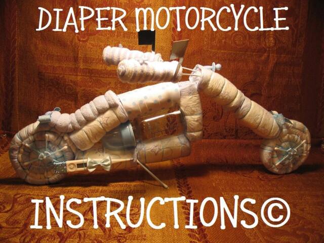 Diy Chopper Motorcycle Instructions. Learn To Make From Diapers & Such. Gr8 For New Father's Baby Shower Diaper Creation - image 1