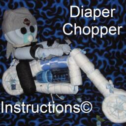 Diy Chopper Motorcycle Instructions. Learn To Make From Diapers & Such. Gr8 For New Father's Baby Shower Diaper Creation - thumbnail 2