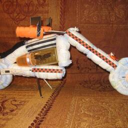 Diy Chopper Motorcycle Instructions. Learn To Make From Diapers & Such. Gr8 For New Father's Baby Shower Diaper Creation - thumbnail 3