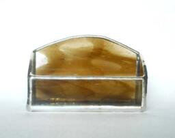 Brown & Clear Stained Glass Business Card Holder - thumbnail 3