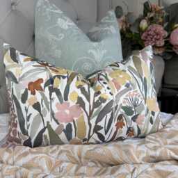 "Floral Lumbar Cushion Cover 12"" X 20" - thumbnail 1