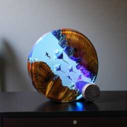 Deep Sea Manta Ray Resin Lamp, Ocean Diorama Night Light - thumbnail 2