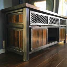 Custom Industrial Media Console, Table, Tv Stand, Entertainment Center - thumbnail 3