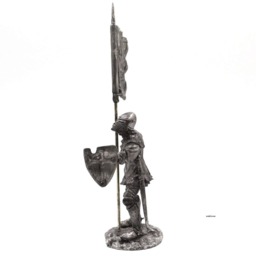 Tin 54mm French Knight With Banner 14Th Century Metal Castings Miniature - thumbnail 2