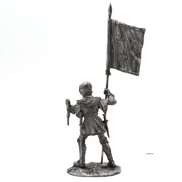 Tin 54mm French Knight With Banner 14Th Century Metal Castings Miniature - thumbnail 3
