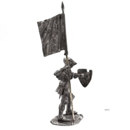 Tin 54mm French Knight With Banner 14Th Century Metal Castings Miniature - thumbnail 4
