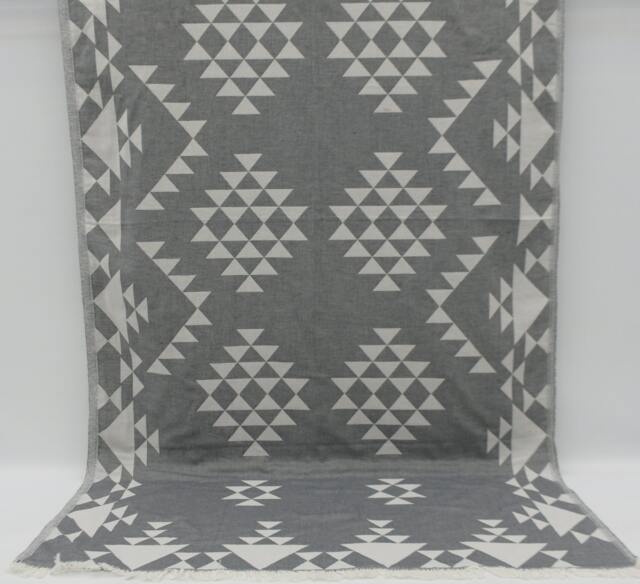 "Turkish Towel, Aztec Towel, Gray Towel, Bohemian Towel, Sauna Towel, Cotton Towel, Towel, Double Face Towel, 36""x67" - image 1