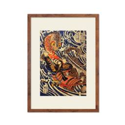 Japanese Art Samurai Framed Mounted Ukiyo-E Wall Print Poster Woodblock Sword Warrior Monster Horror Yokai Salamander Bushido Martial Arts - thumbnail 3