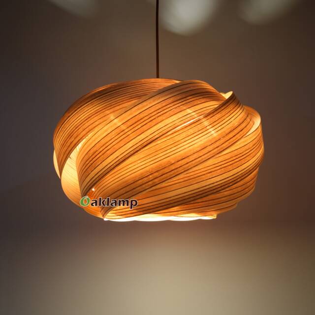 Wood Nest Pendant Light-Engineered Zebrano Veneer-Chandelier-Lighting-Wood Light-Ceiling Light - image 1