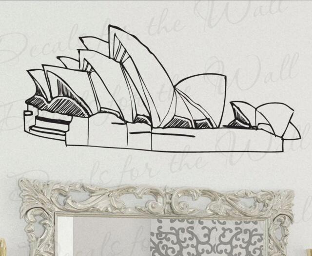 Sydney Opera House Wall Decal Vinyl Graphic Australia Detailed Realistic Life Like Sticker Art Decor Large Decoration Sign Mural G46 - image 1