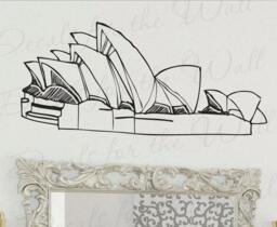 Sydney Opera House Wall Decal Vinyl Graphic Australia Detailed Realistic Life Like Sticker Art Decor Large Decoration Sign Mural G46 - thumbnail 1