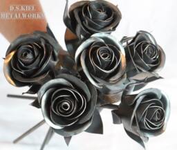 Half Dozen Metal Rose Bouquet, Sixth Anniversary, Iron 11Th 6Th 4Th Anniversary - thumbnail 1