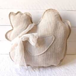 Vintage Grainsack Barnyard Animal Cushions - Pig, Hen & Rabbit - thumbnail 2