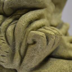Bert - The Big Grumpy Head Gargoyle Handmade Stone Garden Ornament - thumbnail 3