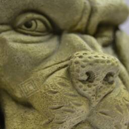 Bert - The Big Grumpy Head Gargoyle Handmade Stone Garden Ornament - thumbnail 4